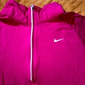Women’s Nike dry-fit long sleeve athletic jersey. Half zip pink size small S.